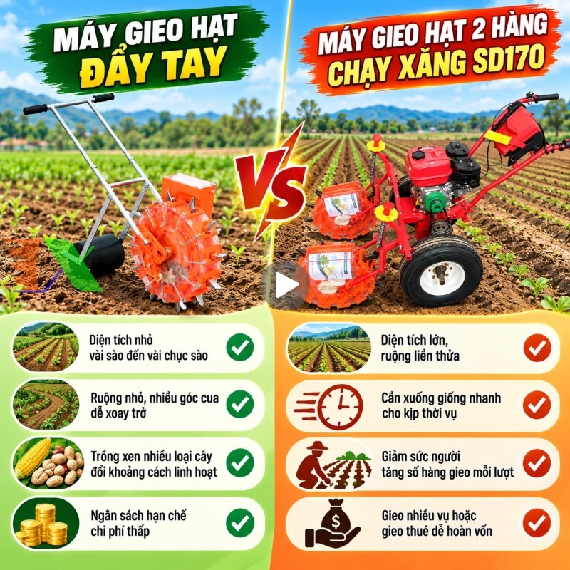 máy gieo hạt đẩy tay